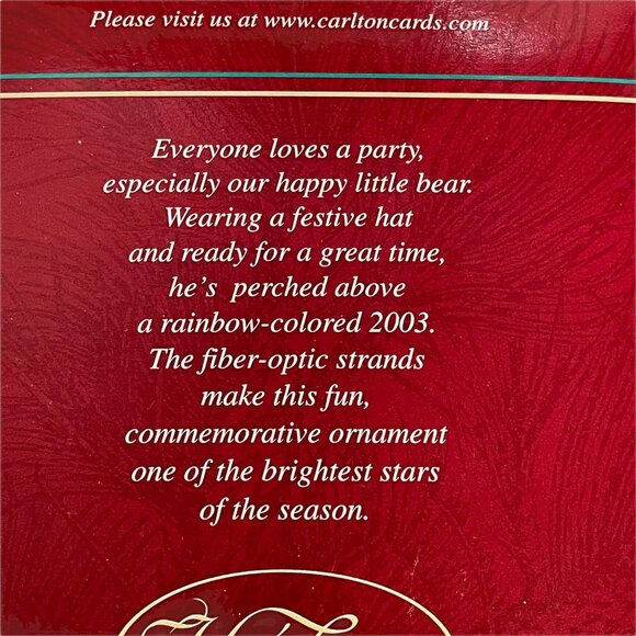 Heirloom Collection 2003 Commemorative Fiber Optic Christmas Ornament Bear Star - Picture 4 of 4